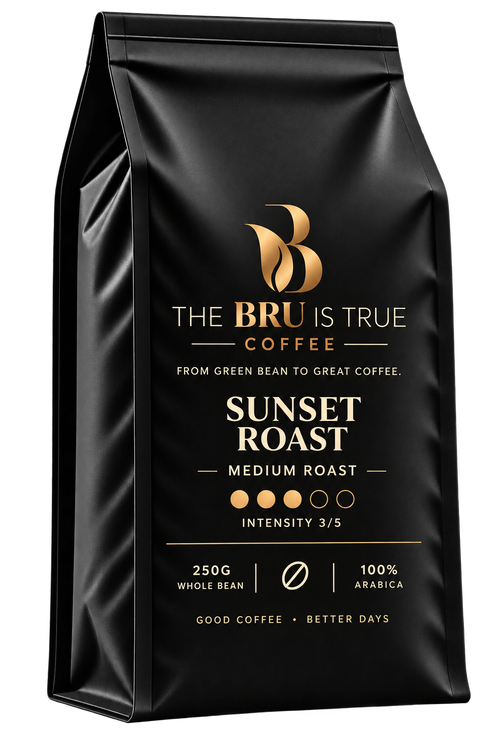 Sunset Roast rich smooth coffee by The Bru Is True